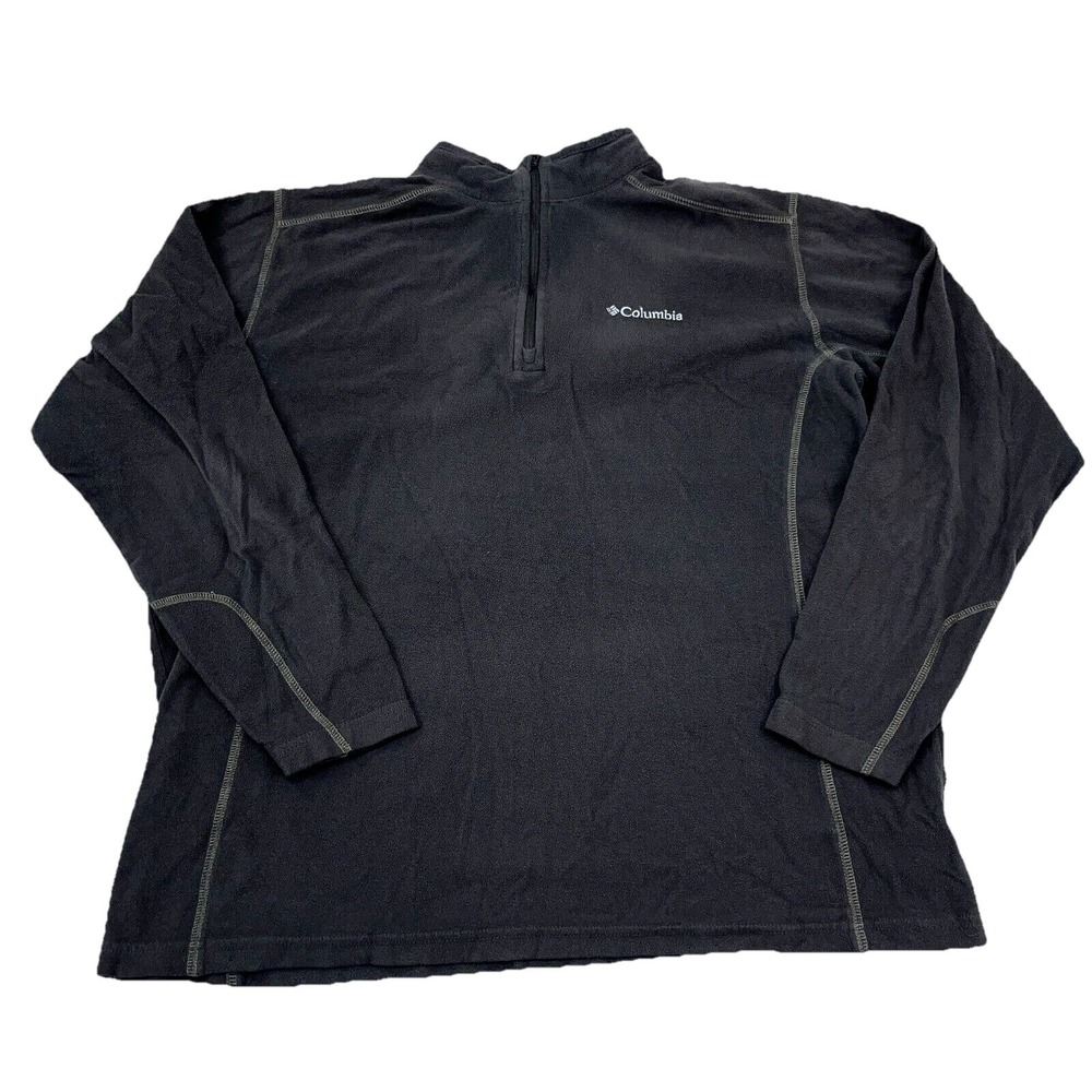 Columbia‎ Sweater Men Large Brown Pullover Fleece Quarter Zip Lightweight Thin